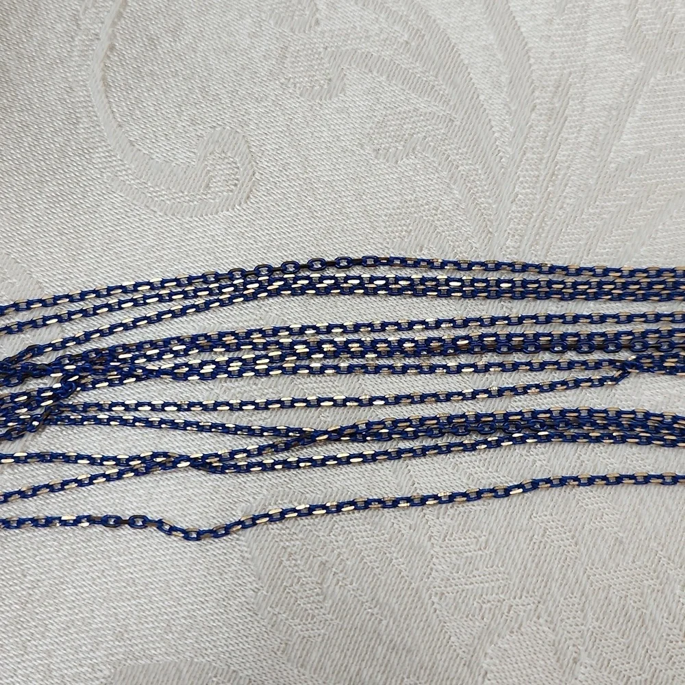 Cara NY necklace blue gold shimmer flex multi-strand